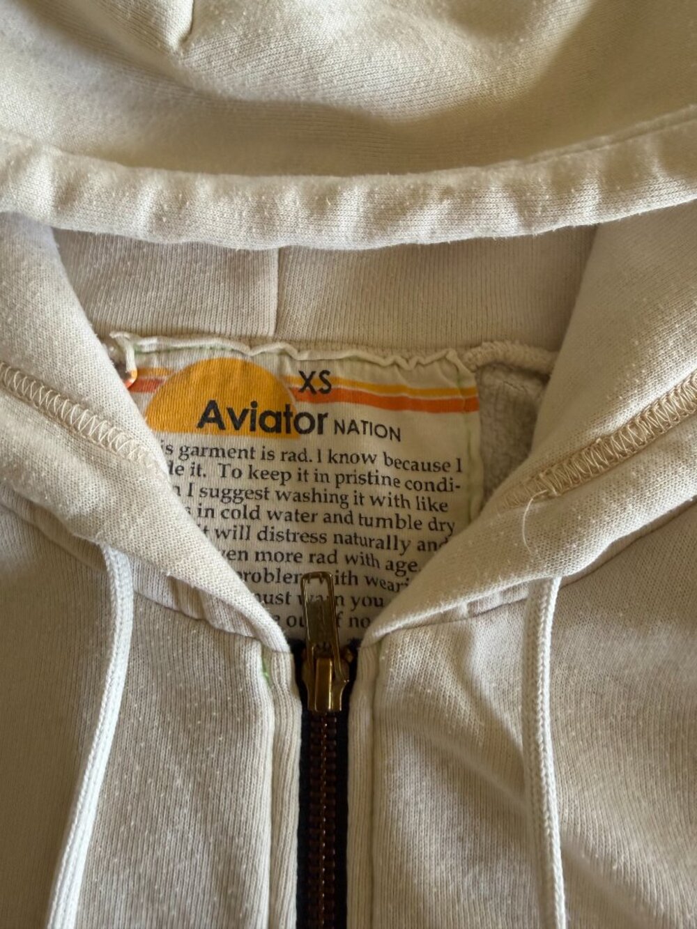 USED Aviator Nation 5 Stripe Hoodie Sz XS - Picture 3 of 7